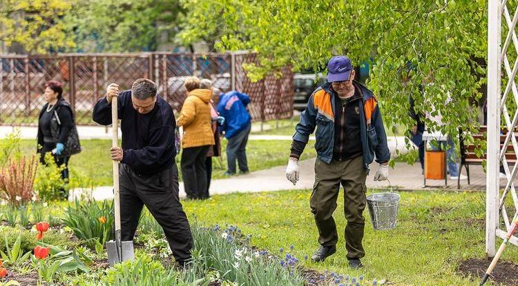 Жители улицы Шаландина в Белгороде провели субботник в своих дворах