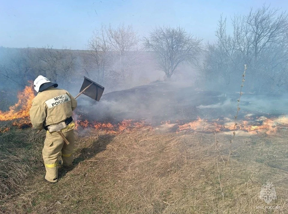 В Белгородской области от падения обломков БПЛА загорелась сухая трава0