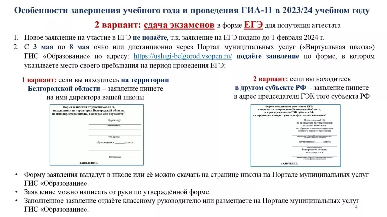 Памятка белгородским родителям и выпускникам