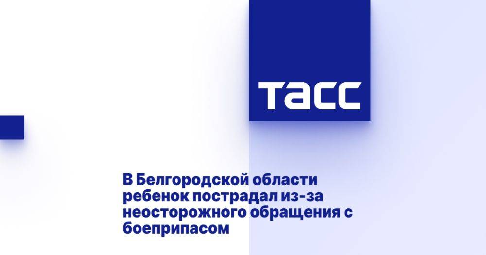 В Белгородской области ребенок пострадал из-за неосторожного обращения с боеприпасом