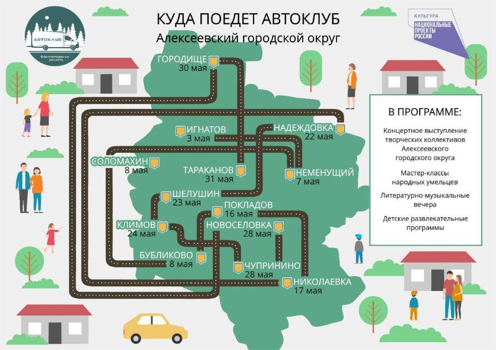 Автоклубы Белгородской области в мае посетят с концертами девять муниципалитетов