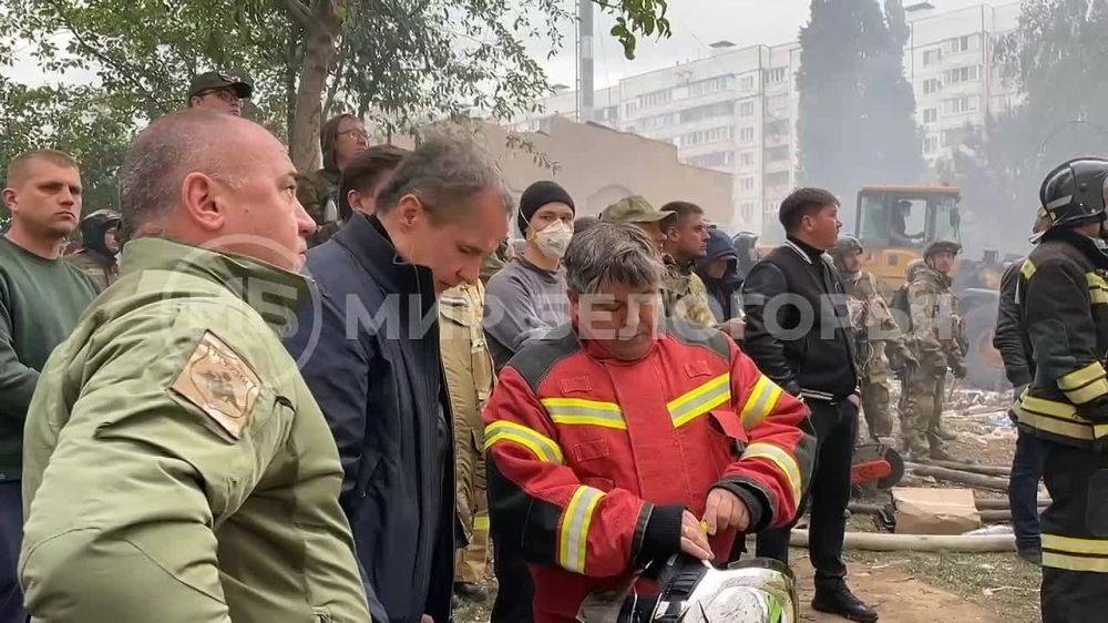 Губернатор Вячеслав Гладков на месте ЧП в Белгороде