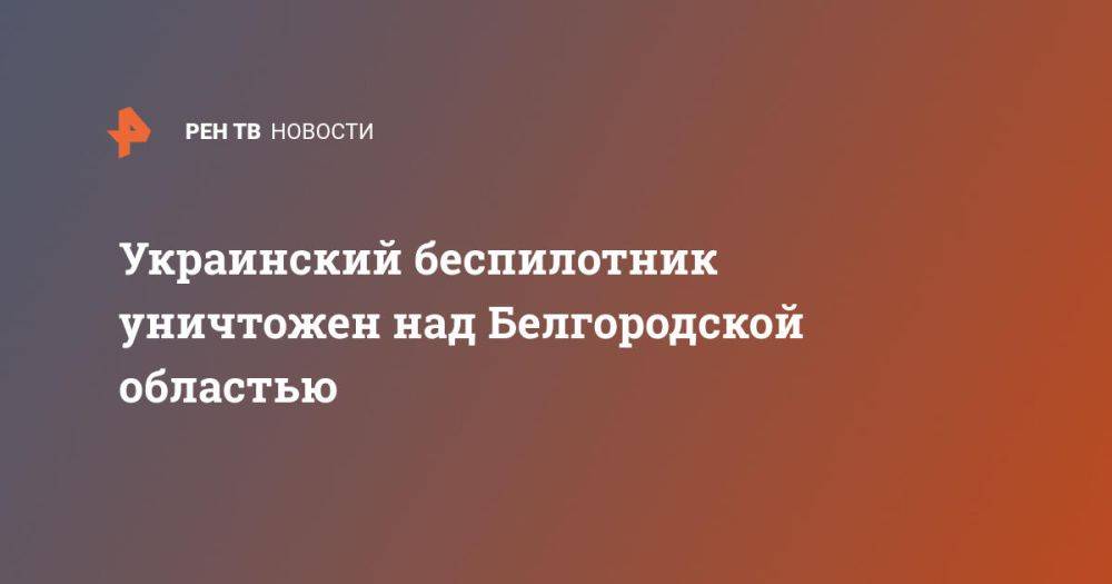 Украинский беспилотник уничтожен над Белгородской областью