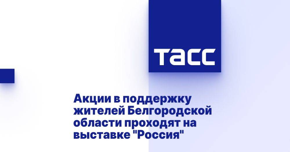 Акции в поддержку жителей Белгородской области проходят на выставке "Россия"