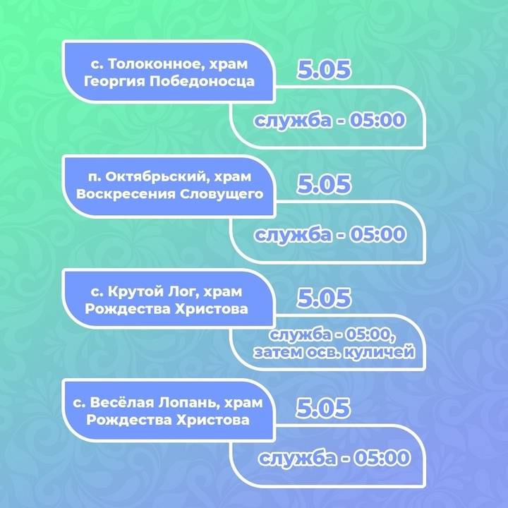 Глава Белгородского района опубликовала график богослужений на Пасху3