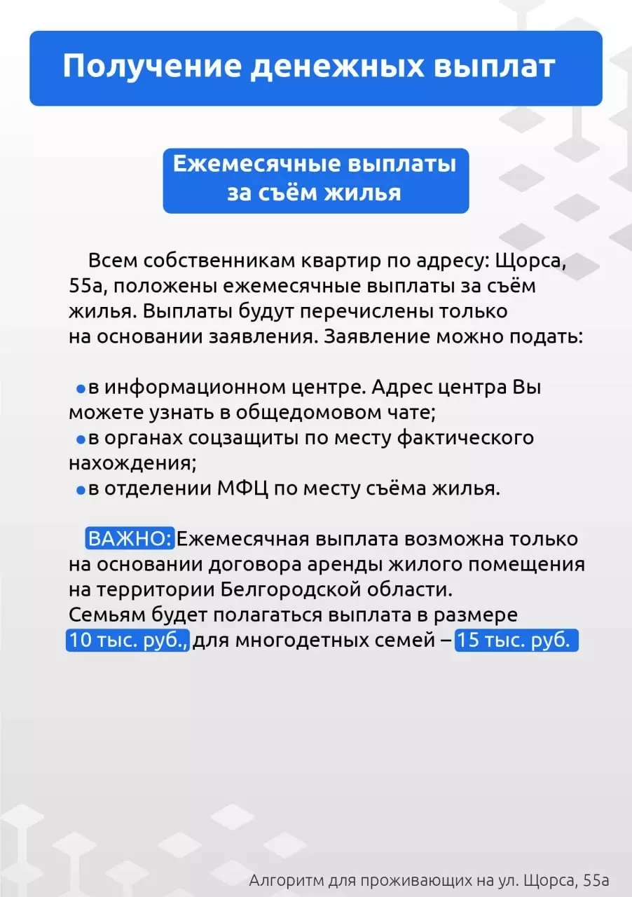 Какие выплаты могут получить жители повреждённого обстрелом дома в Белгороде?9