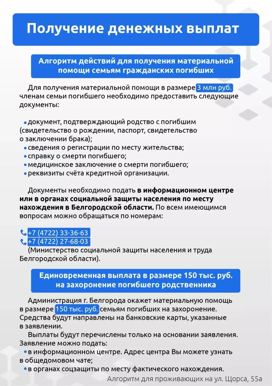 Какие выплаты могут получить жители повреждённого обстрелом дома в Белгороде?10