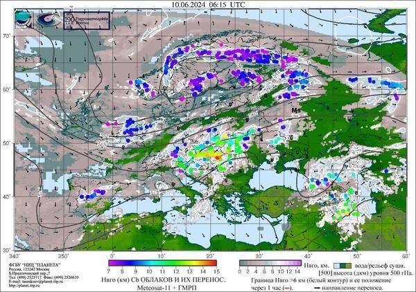 Обзор погодных условий в Европейском регионе в период с 8 по 10 июня 2024 г.