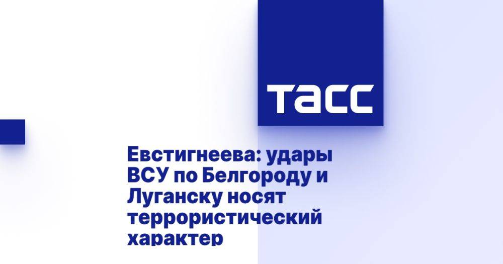 Евстигнеева: удары ВСУ по Белгороду и Луганску носят террористический характер