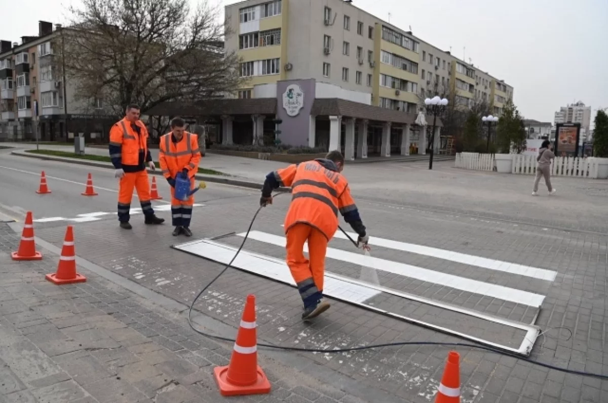 В Белгороде обновляют дорожную разметку0