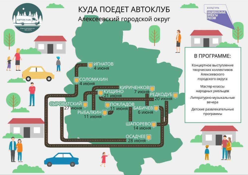 Автоклубы Белгородской области в июне посетят с концертами восемь муниципалитетов