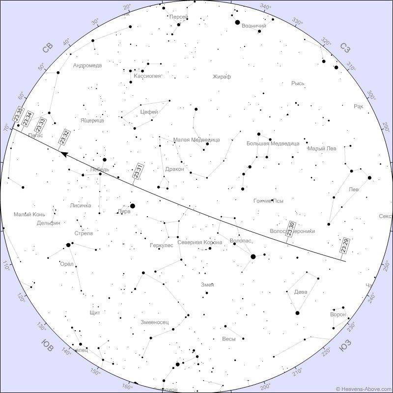 Пролёт «паровозика» Starlink могли наблюдать белгородцы нынешней ночью