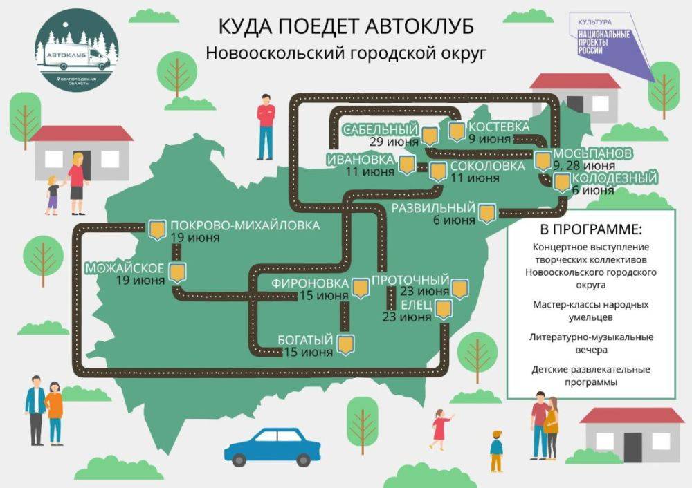 Автоклубы Белгородской области в июне посетят с концертами восемь муниципалитетов