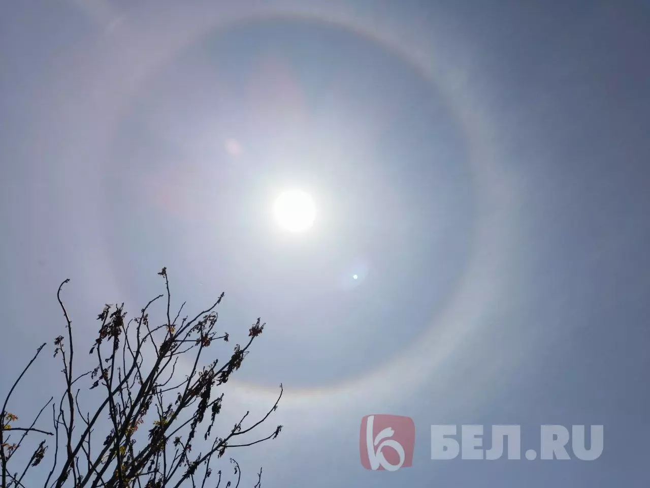 солнечное гало в небе над Белгородом