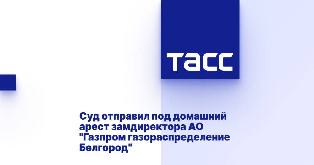 Суд отправил под домашний арест замдиректора АО "Газпром газораспределение Белгород"