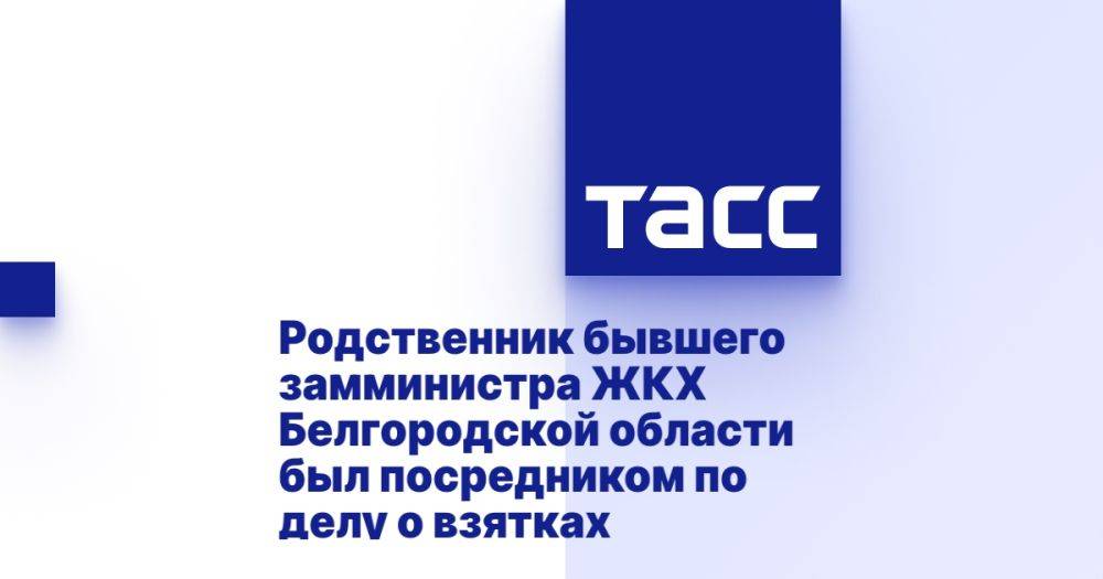 Родственник бывшего замминистра ЖКХ Белгородской области был посредником по делу о взятках