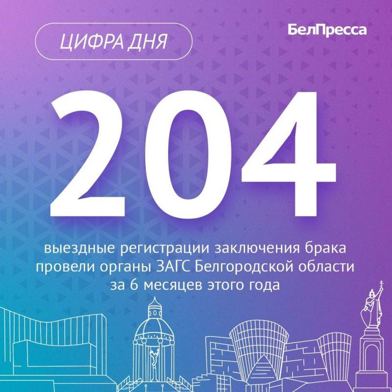 На территории объектов культурного наследия, парков культуры и отдыха, культурно-исторических центров, памятных мест проведено 9 выездных регистраций – все в Парке культуры и отдыха в городе Алексеевка