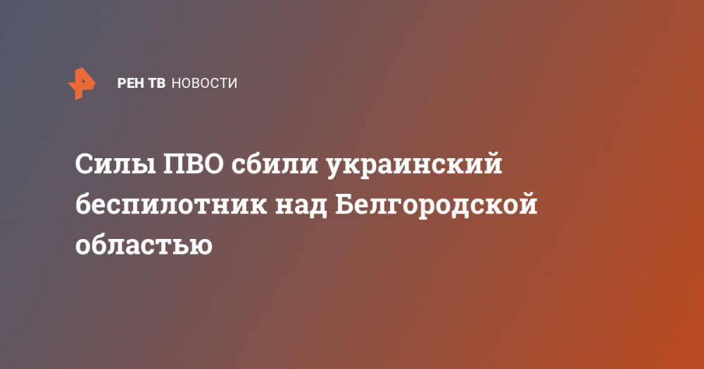 Силы ПВО сбили украинский беспилотник над Белгородской областью