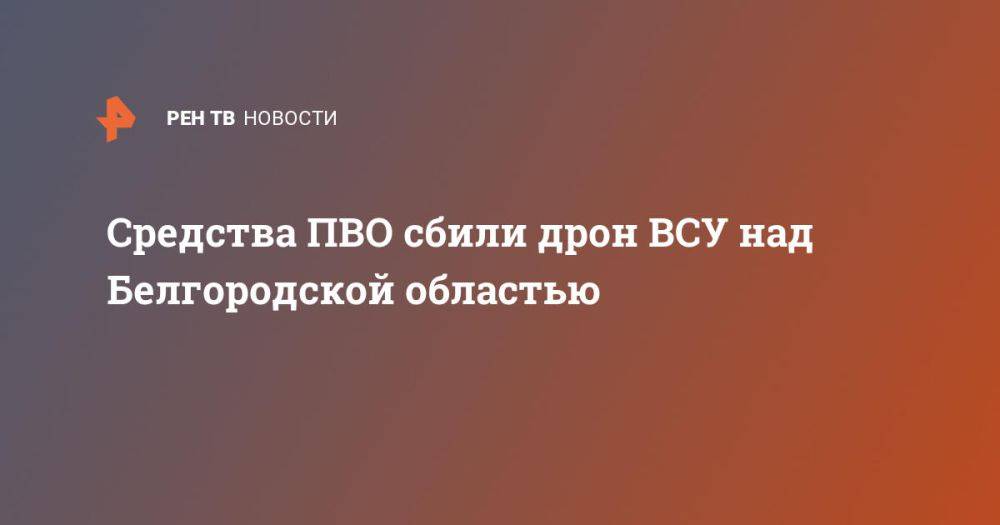 Средства ПВО сбили дрон ВСУ над Белгородской областью