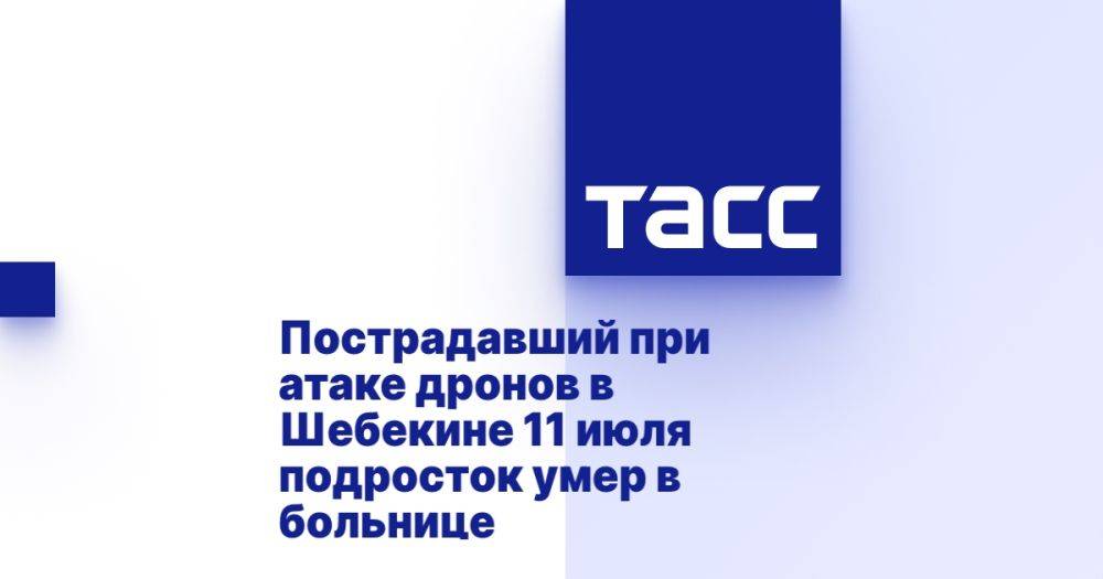 Пострадавший при атаке дронов в Шебекине 11 июля подросток умер в больнице