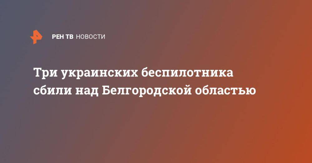 Три украинских беспилотника сбили над Белгородской областью