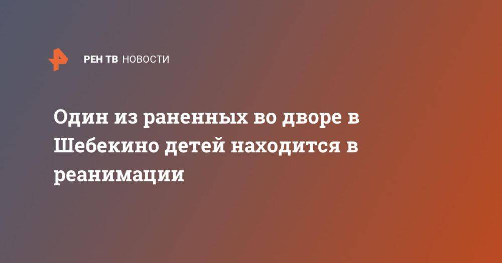 Один из пострадавших после атаки ВСУ на Шебекино детей находится в реанимации