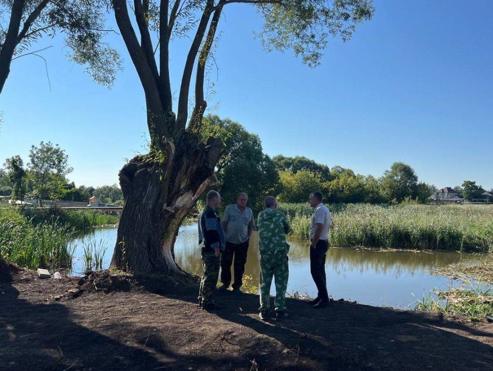 В селе Мелихово Белгородской области стартовала очистка водоёма