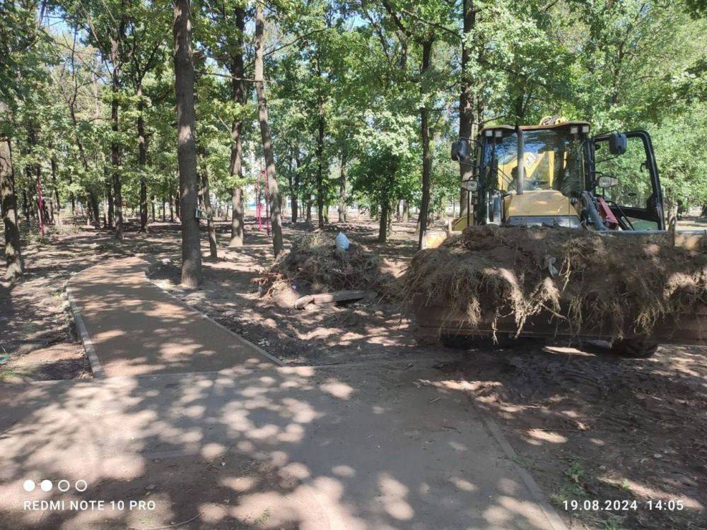 Белгородка пожаловалась на мусор в Парке Ленина, который при реконструкции просто засыпают землёй