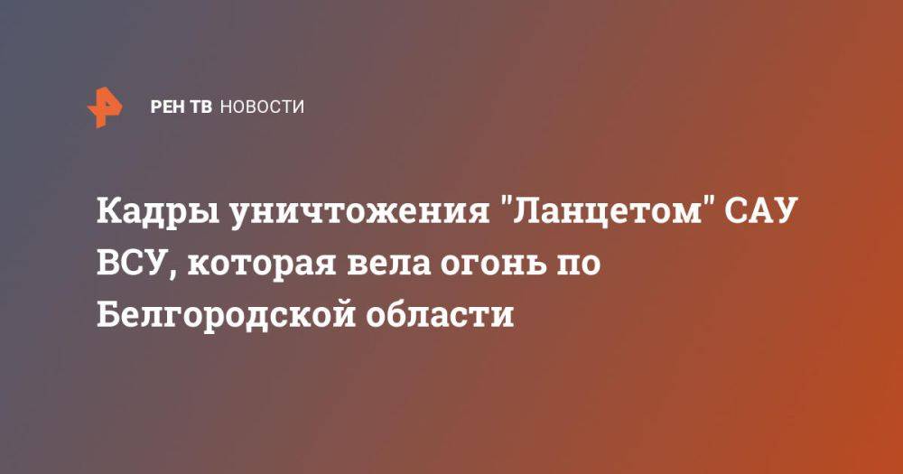 Кадры уничтожения "Ланцетом" САУ ВСУ, которая вела огонь по Белгородской области