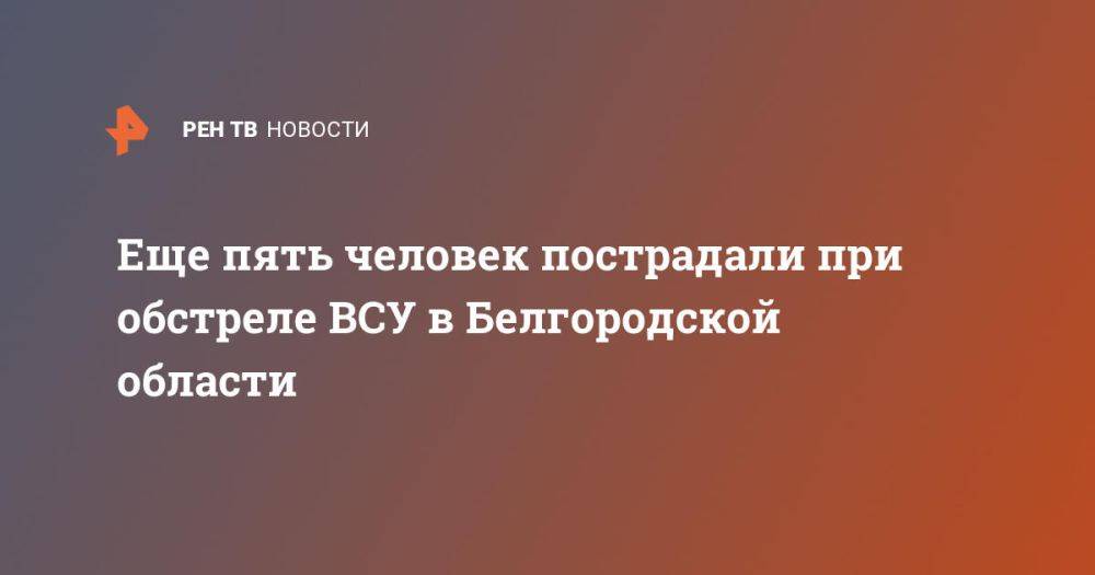 Пять человек пострадали при атаке дронов ВСУ в Белгородской области