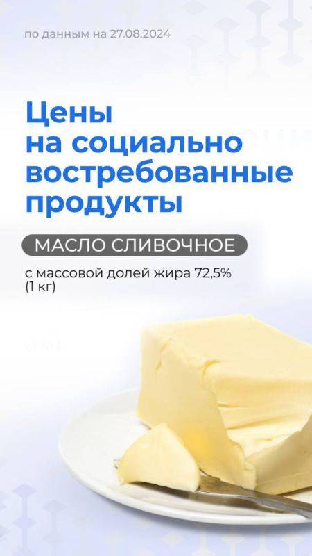 Рубрика – цены на самые главные продукты – сливочное масло