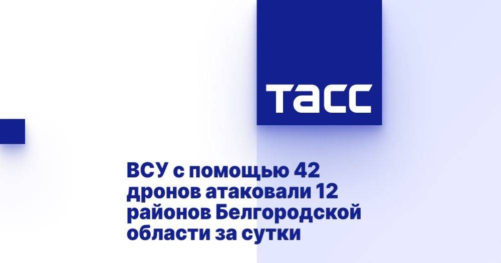 ВСУ с помощью 42 дронов атаковали 12 районов Белгородской области за сутки