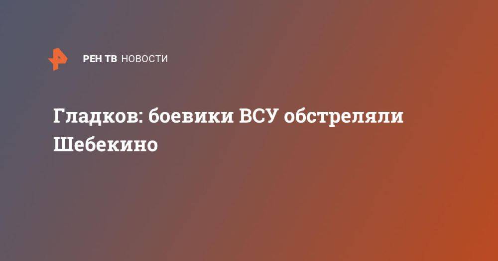 Гладков: боевики ВСУ обстреляли Шебекино