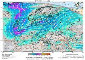 Обзор погодных условий в Европейском регионе в период с 26 по 27 сентября 2024 г.