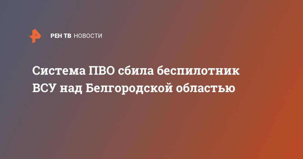 Система ПВО сбила беспилотник ВСУ над Белгородской областью