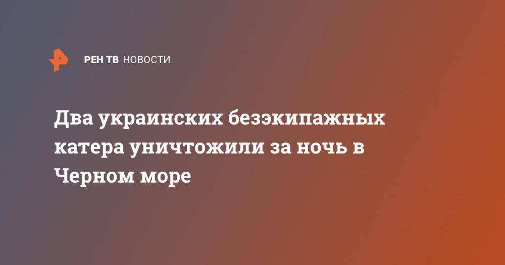 Два украинских безэкипажных катера уничтожили за ночь в Черном море