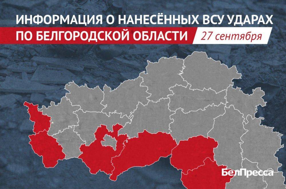 184 боеприпаса выпустили ВСУ по Белгородской области за сутки