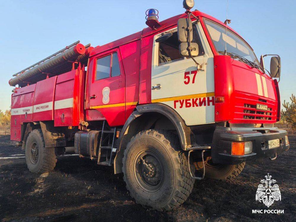 Горение сухой травы в Старом Осколе ликвидировано