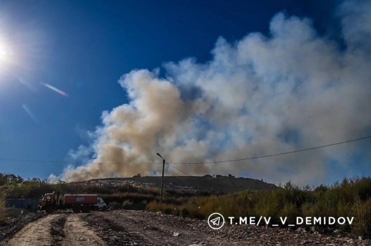 Возгорание на белгородском полигоне ТБО удалось локализовать0