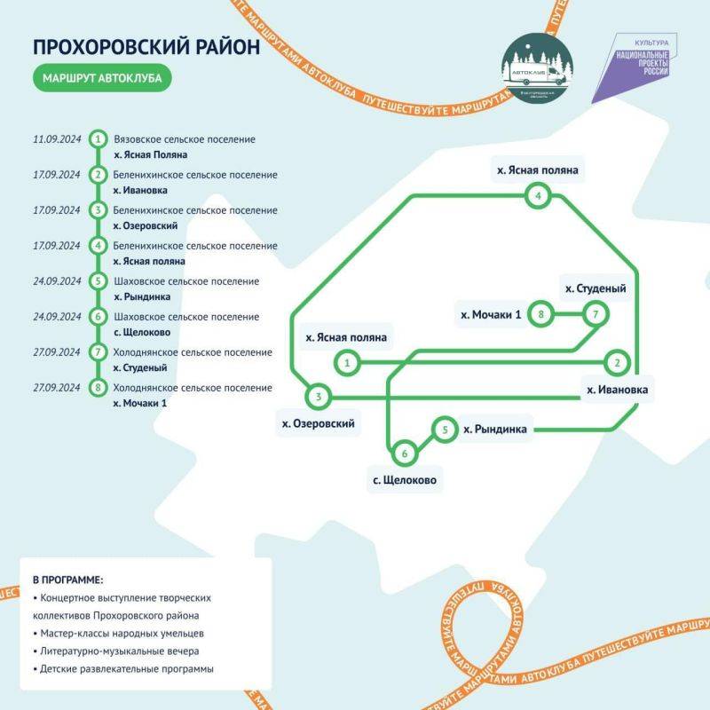 Путешествуйте по маршрутам автоклуба в сентябре!