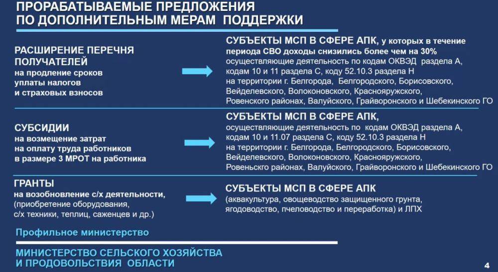 На заседании Правительства Белгородской области представили новые меры поддержки МСП в приграничье