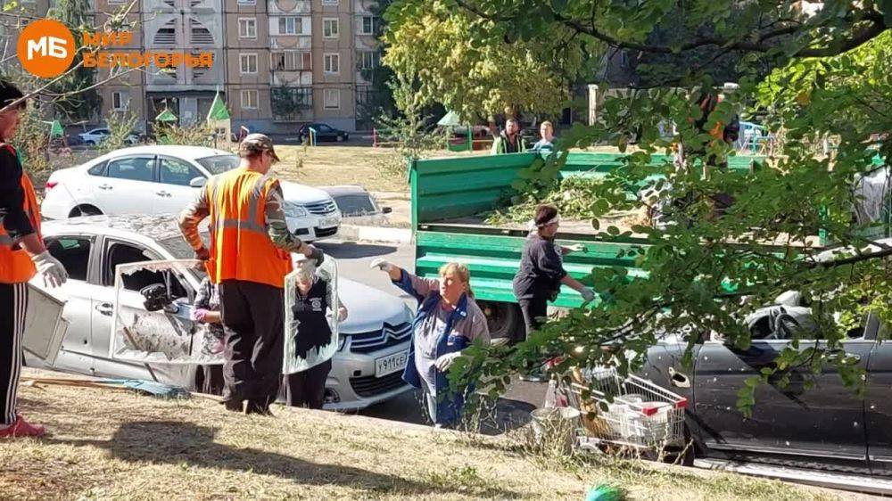 В Губкине устраняют последствия атаки БПЛА