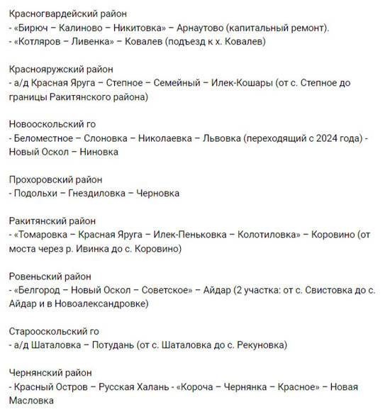 Белгородский губернатор анонсировал ремонт и строительство 110 км дорог в 2025 году2