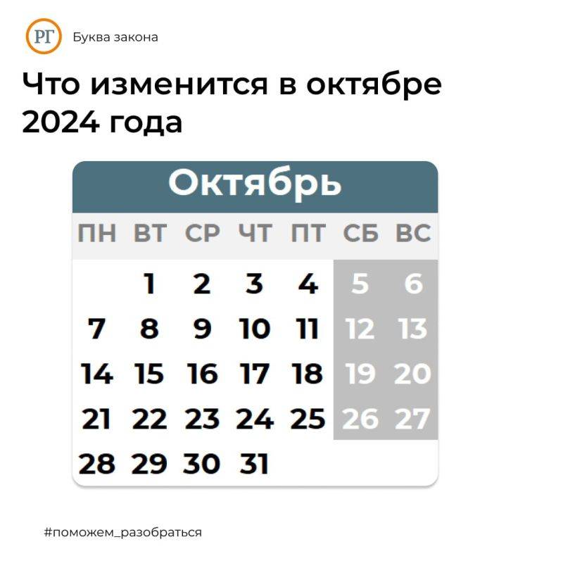 С октября вступают в силу многие важные изменения, которые затронут миллионы россиян