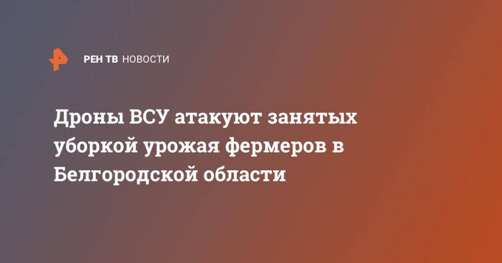 Дроны ВСУ атакуют занятых уборкой урожая фермеров в Белгородской области