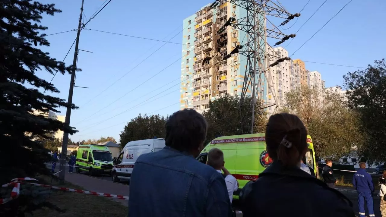 Последствия атаки БПЛА в Московской области