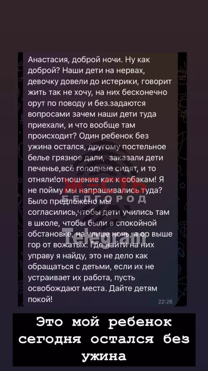 «Обидно до слёз»: в каком лагере после жалоб белгородцев проведут проверку?6