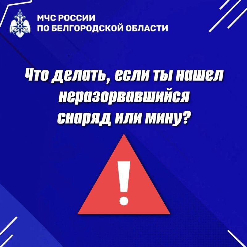 Осторожно! Взрывоопасные предметы! Напоминаем о порядке действий при обнаружении боеприпасов