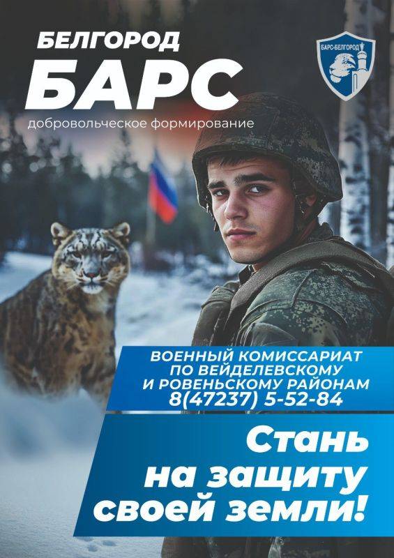 Татьяна Киричкова: В нашей области продолжается набор в добровольческий отряд «БАРС–Белгород»