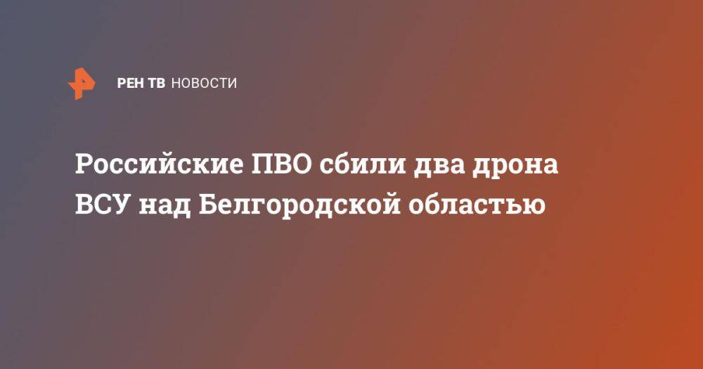 Российские ПВО сбили два дрона ВСУ над Белгородской областью